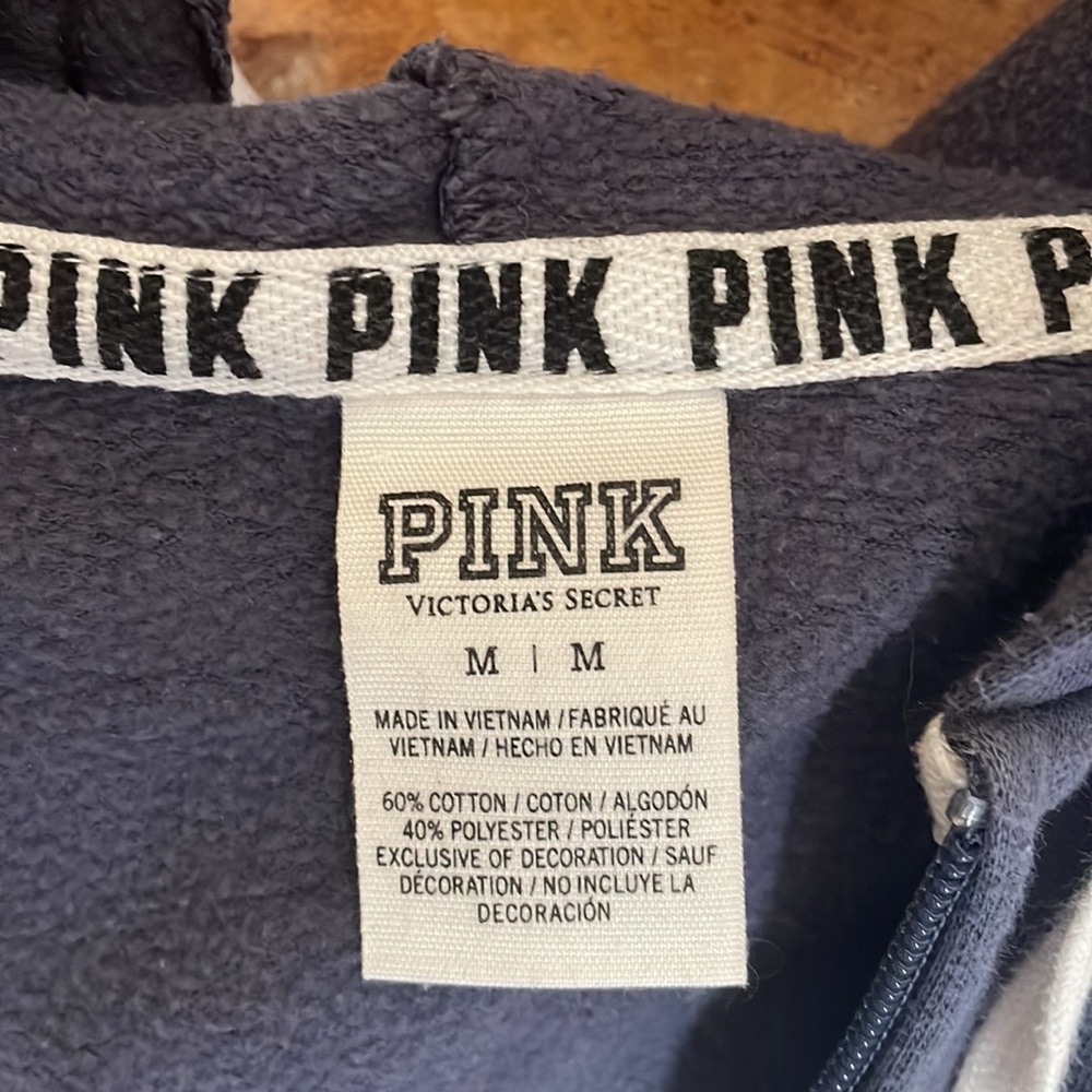 Pink Victoria’s Secret zip up sweater Size M - Picture 2 of 4